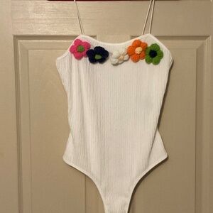 Women Sleeveless Skynny Beige Solid Color bodysuit XL